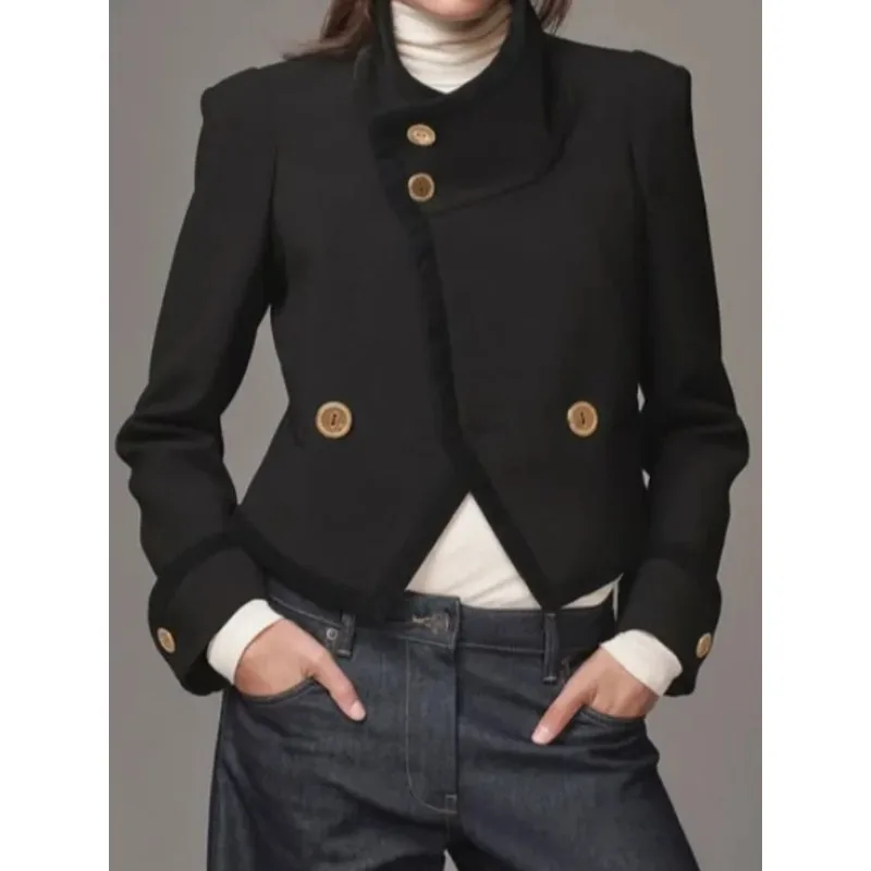 

Spring 2026 new, fashionable temperament double-breasted short jacket