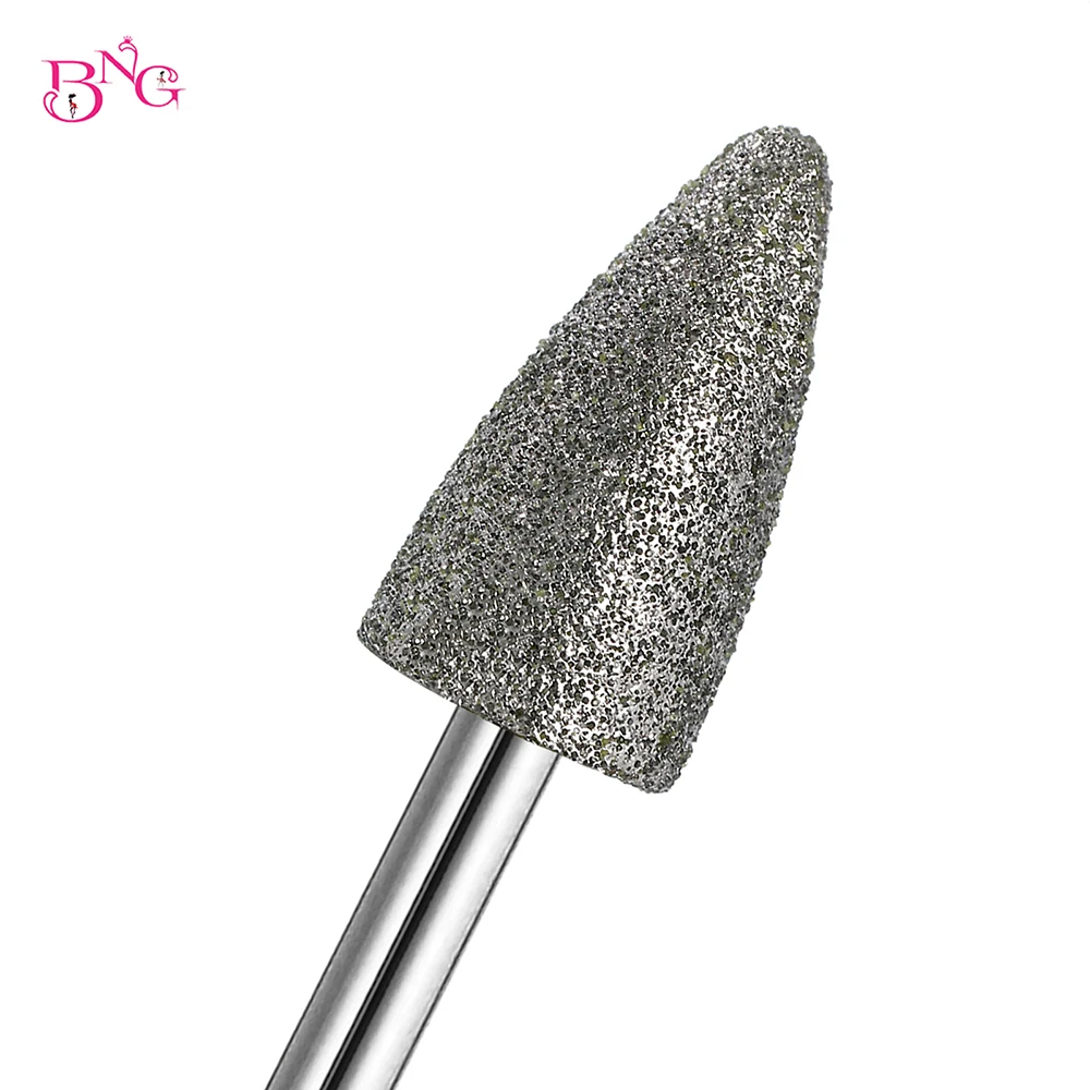 BNG Diamond Pedicure Cone Bit Foot Nail Drill Bit Pedicure piedi calli levigatura testa di lucidatura per la rimozione del callo della pelle screpolata