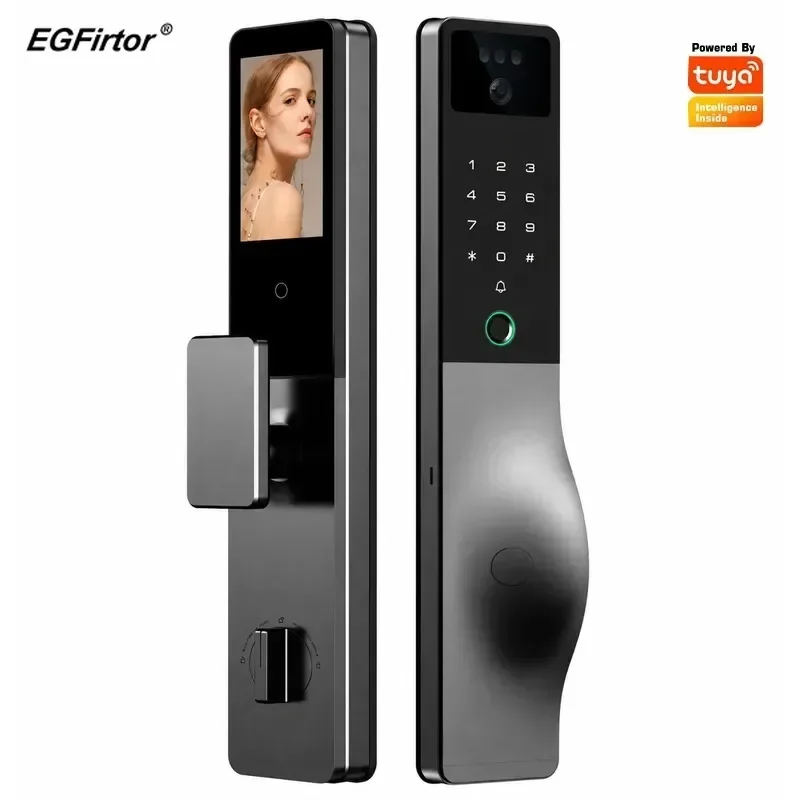 Smart Lock Intercom Password Tuya Remote Fingerprint Passive Electronic Smart Door Lock