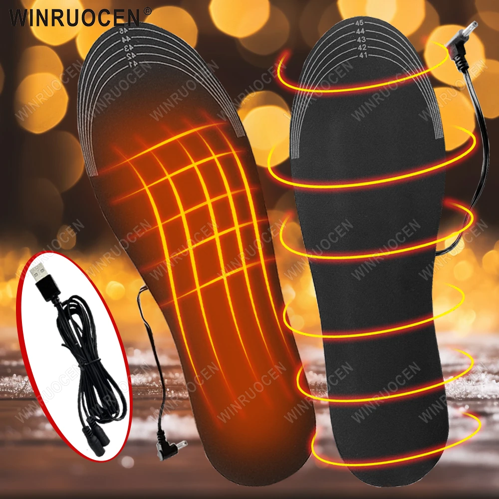 USB wiederaufladbare beheizte Einlegesohlen Größe 35–45 DIY anpassbare elektrisch beheizte Schuhe Pad für Outdoor-Skifahren Winter Fußwärmer