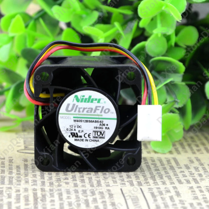 l 1PCS For Nidec W40S12BS8AB5-52 | 12V 0.24A Micro Industrial Chassis Fan 40×40×28mm 4CM