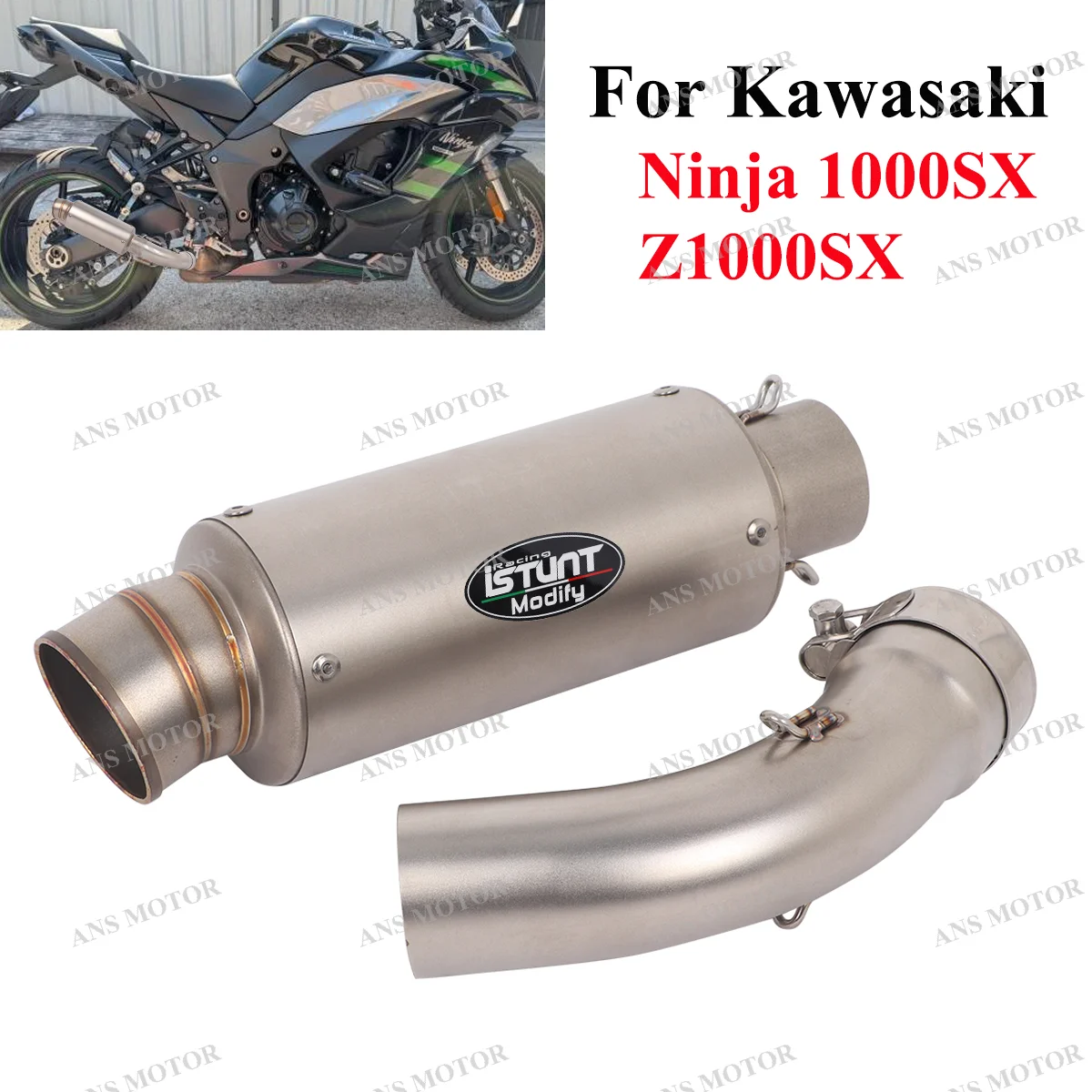 

Slip On For Kawasaki Ninja 1000SX Z1000SX 2021-2025 Motocycle Exhaust Muffler Escape System 1000SX Muffler Pipe