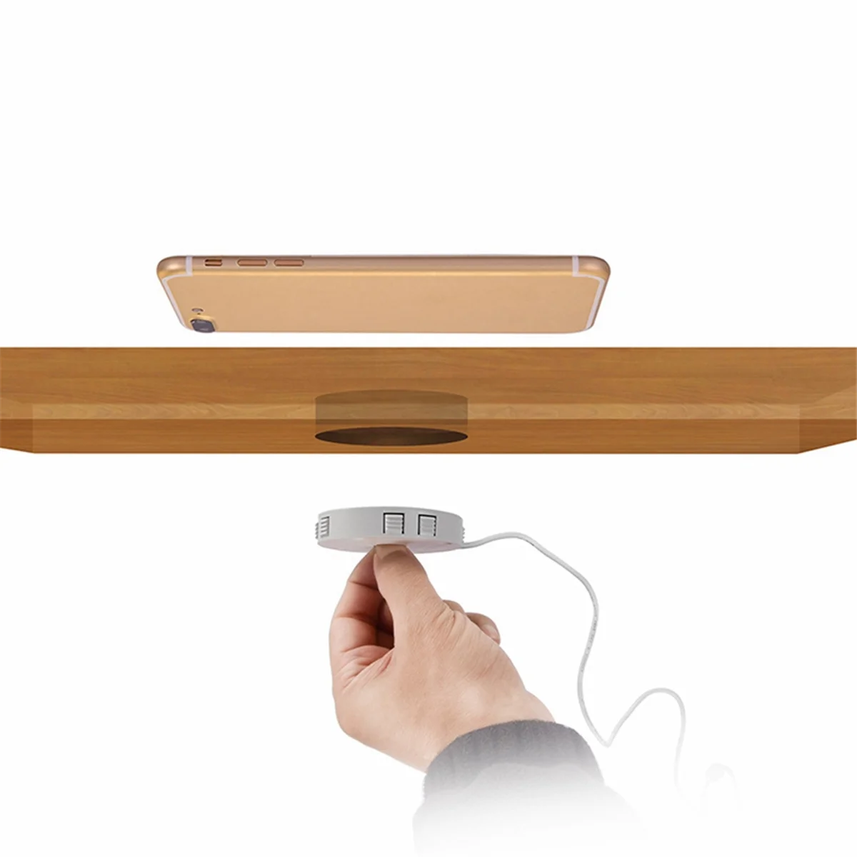 #436Y 15W Invisible Wireless Charger Fast Charging Easy Installation Quick Charger (White)