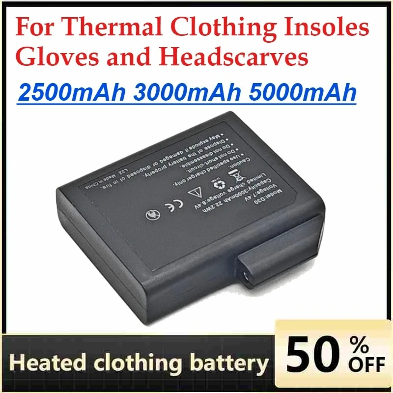 

5000mAh Lithium Ion Battery for Thermal Clothing Insoles Gloves and Headscarves Rechargeable Battery