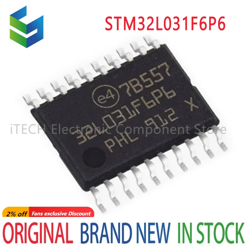 1-5Pcs/Lot STM32L031F6P6 STM32L031F6P STM32L031F6 STM32L031F STM32L031 IC MCU 32BIT 32KB FLASH 20TSSOP