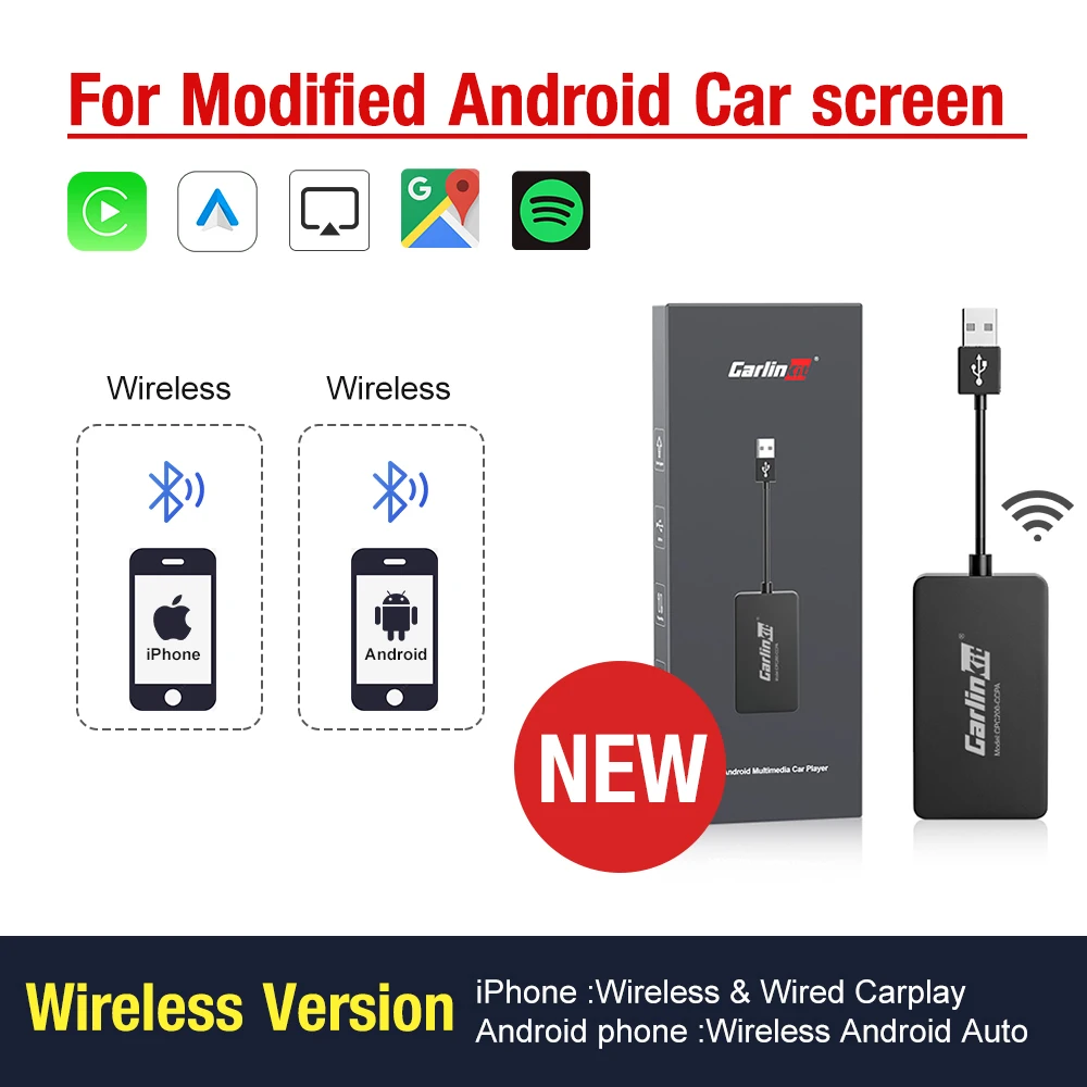 CarlinKit Wred & Wireless Android Auto & CarPlay Dongle Car USB Adapter For Aftermarket Android Car Radio Mirrorlink Split Sceen image 3