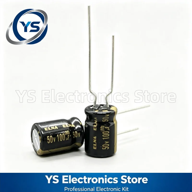 10-200pcs ELNA RFO Series 50V100uF 8x11.5mm RFO-50V101MG3P#-T8 50V 100UF HiFi Audio Electrolytic Capacitor New and Original