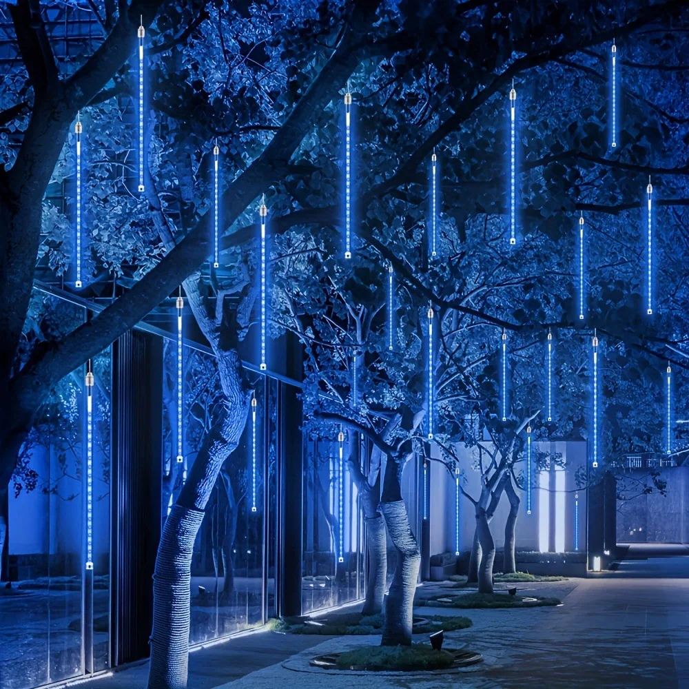 

30 см метеоритный дождь, питание от батареи, метеоритные рождественские огни, подвесные падающие огни дождя, на День Благодарения, Рождественская лампа