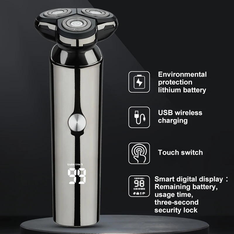 S3000 Electric Shaver Wireless Use 4D Electric Razor Men USB Rechargeable Men's Shaving Machine Waterproof With Charging Base