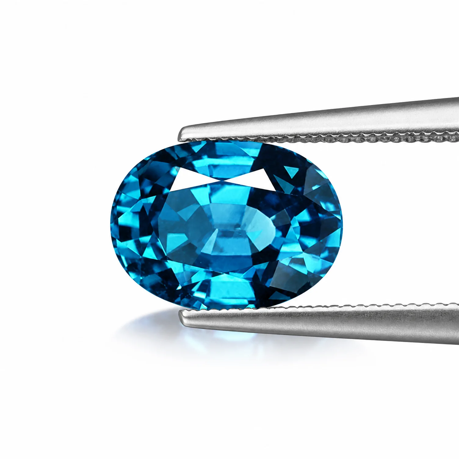7mm Oval Cut Sea Blue Loose Faceted Gemstone Vivid Ocean Blue Gem Stone For DIY Jewelry Making Ring Pendant Setting Handcraft Accessories Gift