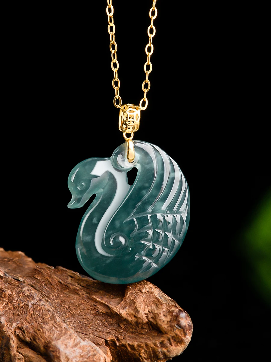 pendentif-cygne-turquoise-a-ade-en-or-8k-incruste-bijou-feminin-tendance-et-Elegant