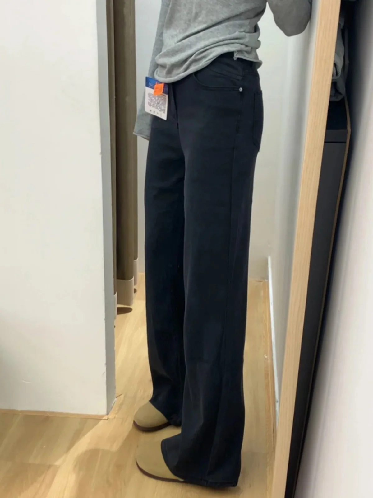 plus Size Bla Denim Flared Pants High Waist Autumn Collection Women's Faion Anti-Wrinkle Cotton Stretch Jeans Loose Fit