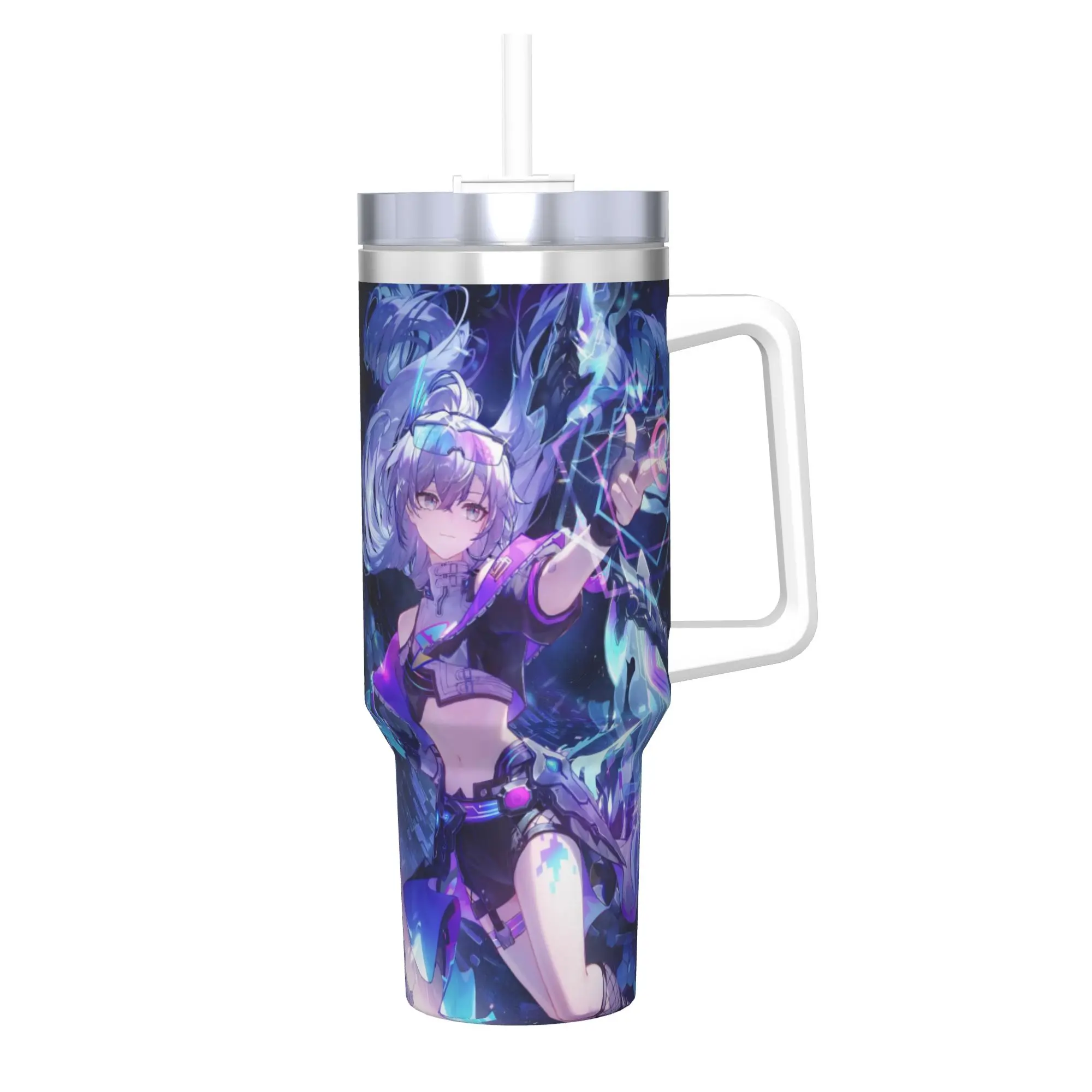Honkai Star Rail Tumbler With Straw  Stainless Steel Mug Cups Double Wall Vacuum Insulated for Cold Or Hot 40oz