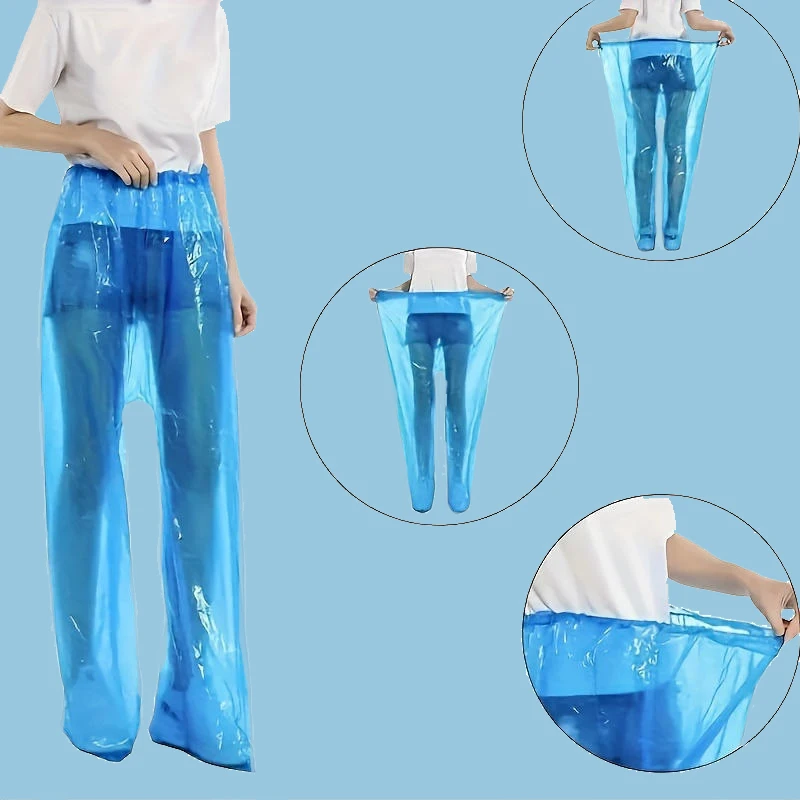5/10 قطعة معطف واق من المطر القابل للتصرف السراويل الكبار سميكة الساق التفاف مقاوم للماء المطر السراويل الأنشطة في الهواء الطلق الأسماك الدراجات معطف واق من المطر