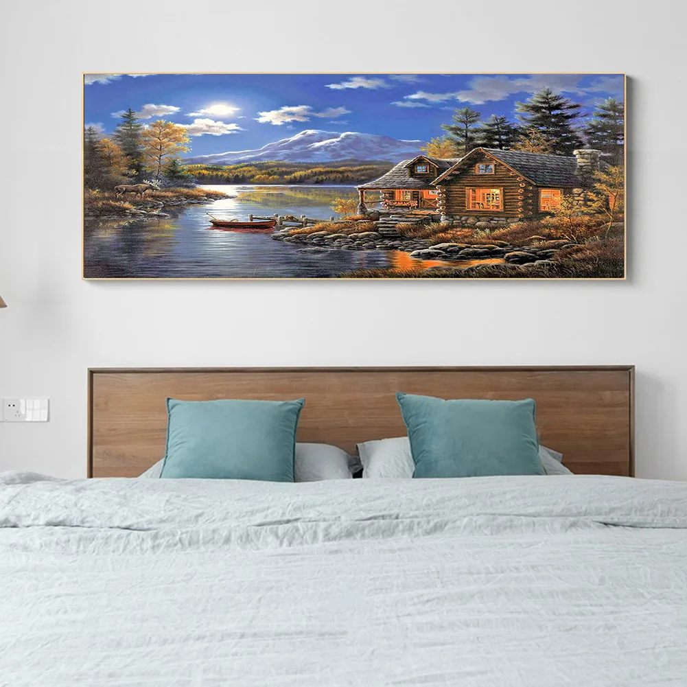 

Spot Drill Handicraft Full Drill Diamond Painting Kit Riverside Lodge Mosaic