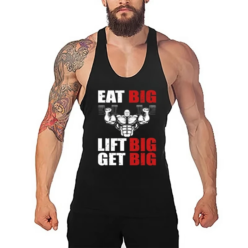 Men's Gym Essential Y-Back Stringer Vest, Breathable Cotton, Perfect for 2025 Bodybuilding, Weightlifting & Fitness Training