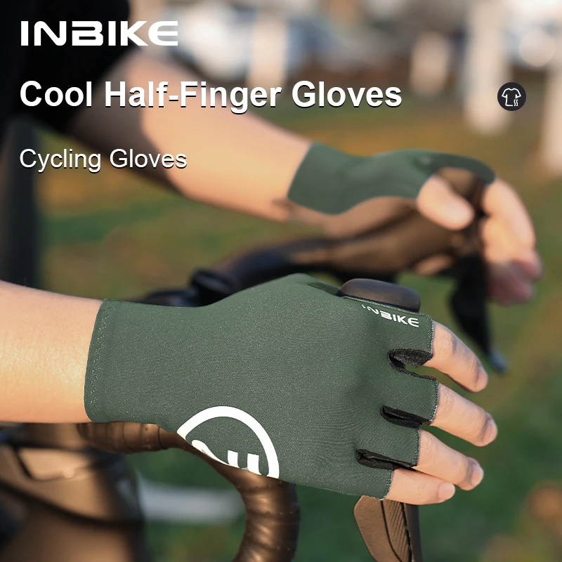 

INBIKE Cycling Gloves Half Finger Sport Fitness MTB Bike Gloves Men Women Riding Thickened Palm Pad Bicycle Cycling Accessories