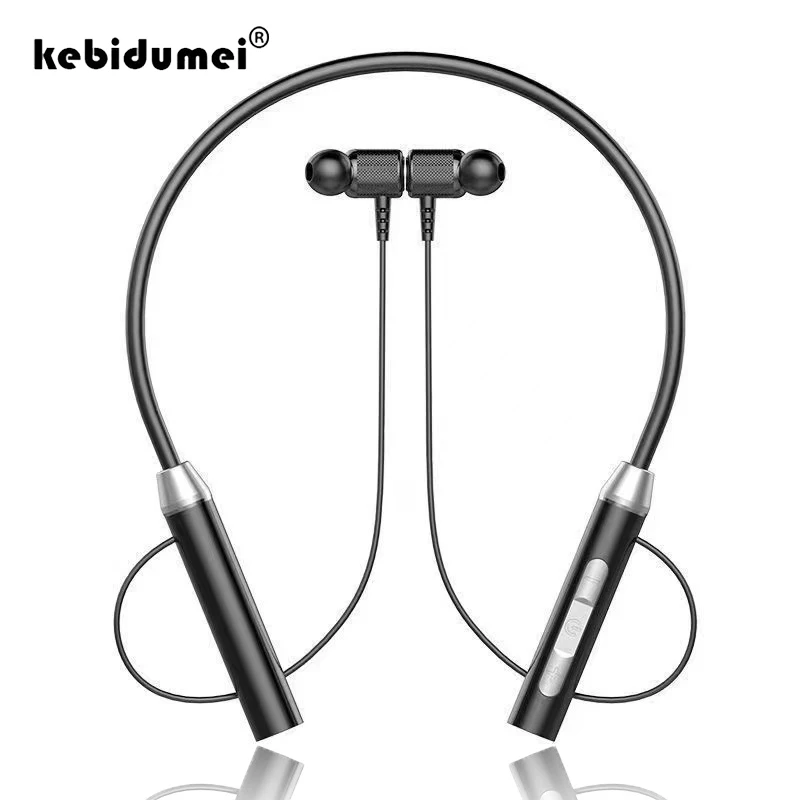 Bluetooth 5.0 Neckband Earphones agnetic Sport Headset Halter Waterproof TWS Wireless Headphone 9D HiFi Stereo Earbuds with Mic