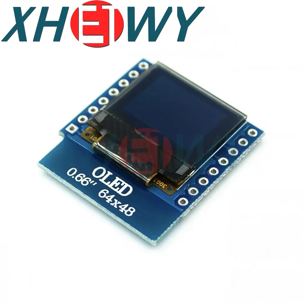 Pantalla LCD LED OLED de 0,66 pulgadas, Compatible con WEMOS D1 MINI ESP32, 64x48, pantalla de 0,66 pulgadas, módulo oled de 0,66 pulgadas, IIC I2C