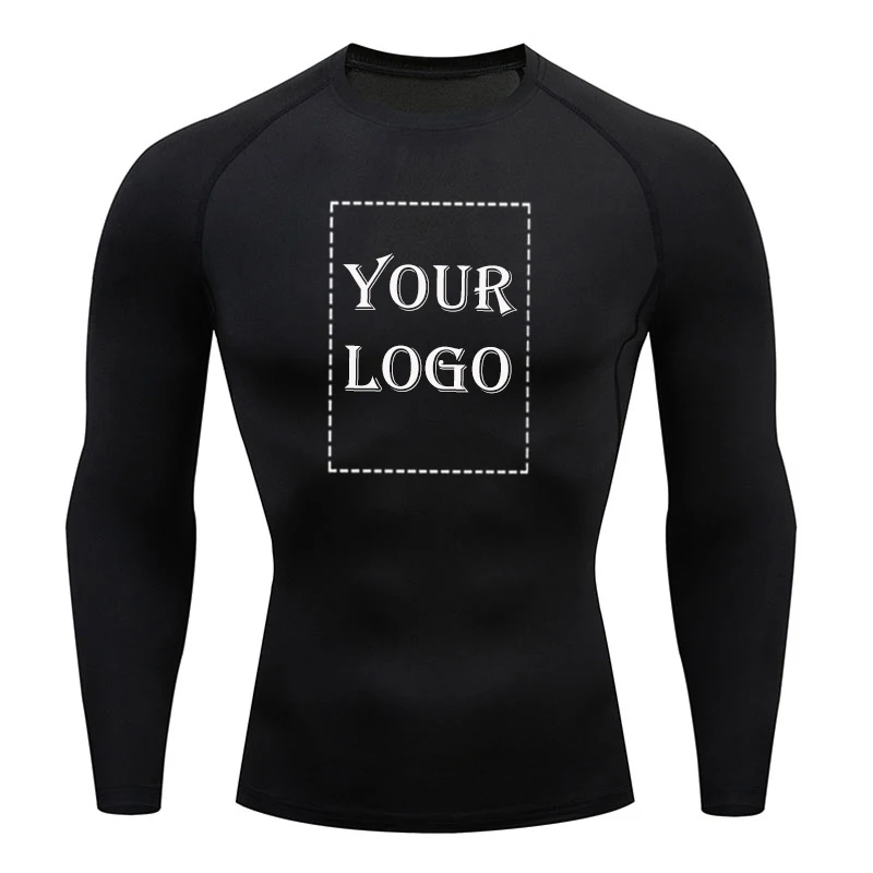 Your OWN Design Brand Logo/Picture Compression Shirts Running Fitness Tight Sportswear Custom Printed GYM Workout Sport T-Shirt