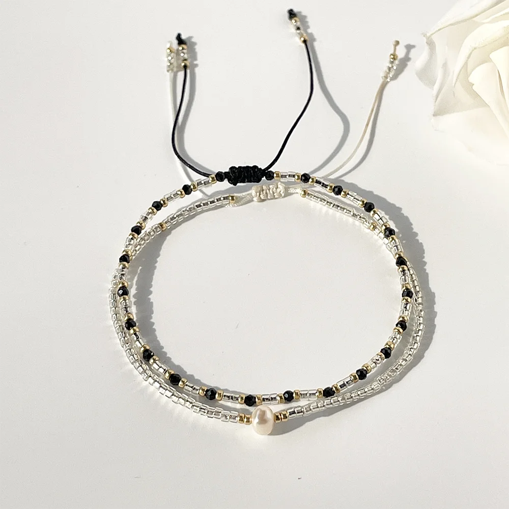 Korean and Japanese style women's bracelet, couple's bracelet, imported Miyuki glass beads, ultra-fine single pearl, stackable, small bracelet for students and young girls