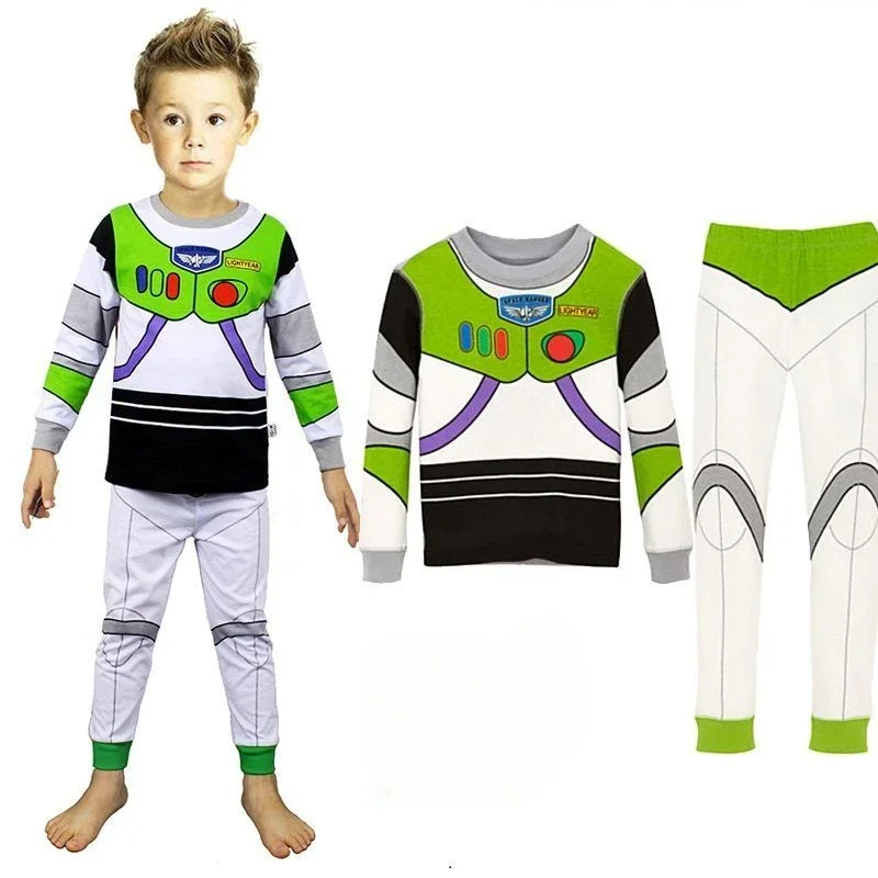 Cartoon Cute Trendy Cool Children\'s Cotton Pajamas Toy Story Clothes Boys\' Thin Buzz Lightyear Outerwear Comfortable Loose Suit