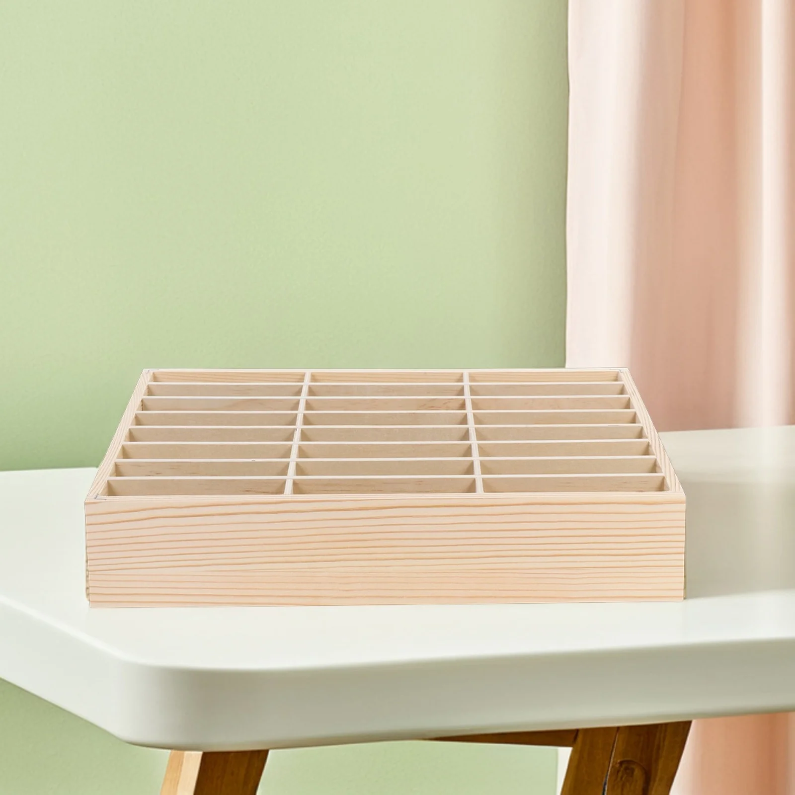 

Wooden Cell Phone Storage Organizer 24 Slots Classroom Meeting Room Phone Case Screen Protector Holder Multifunctional