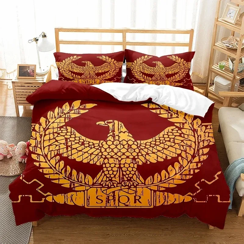 SPQR Roman Empire beddengoedsets Dekbedovertrek Dekbedovertrekken met kussensloop 3D-geprint dekbedbeddengoed