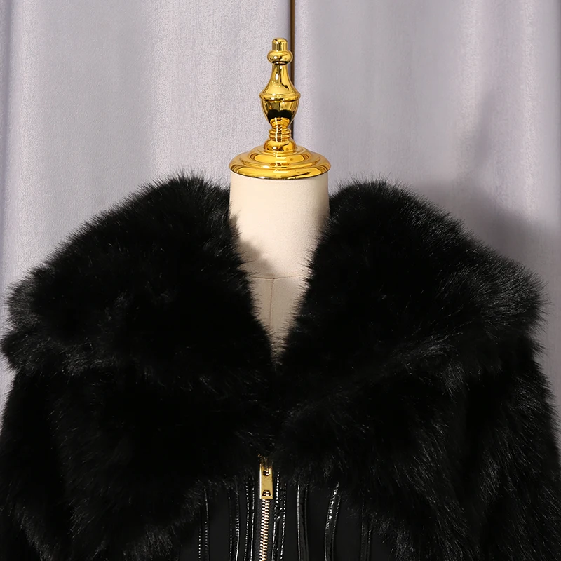 KBQ, chaquetas adelgazantes con cremallera empalmada de temperamento sólido para mujer, cuello en V, manga larga, chaqueta cálida elegante, moda femenina, invierno, nuevo