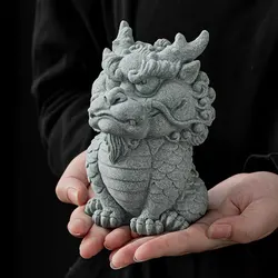 13cm Kirin Mold Fish Tank Cement Decoration DIY Silicone Mold Chinese Legendary Beast Kirin Plaster Epoxy Resin Crafts Molds