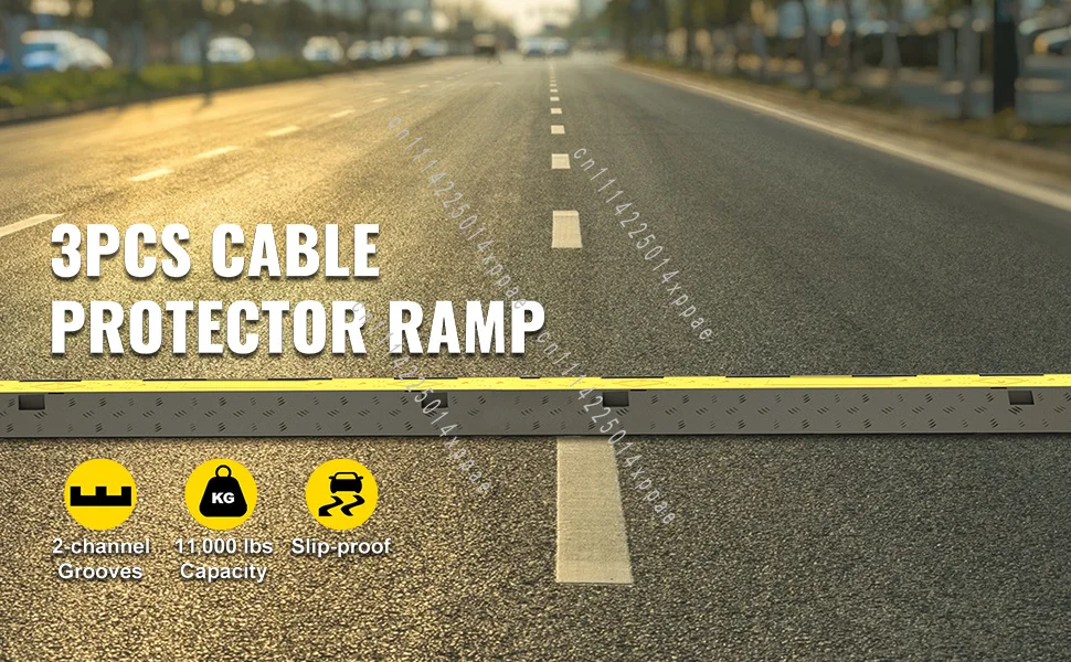 pvc-cable-protector-ramp-heavy-duty-wire-cord-cover-speed-bump-for-driveway-parking-traffic-channel-rubber