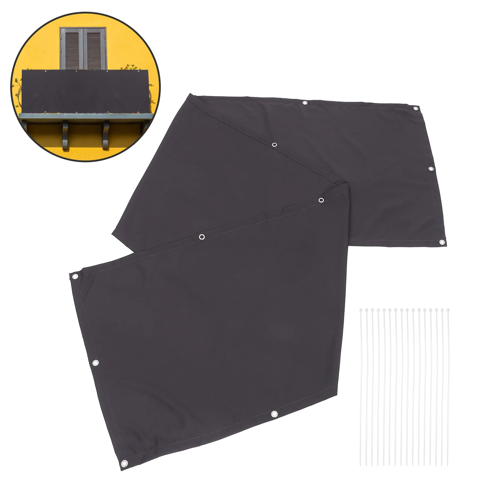 

1Set Balcony Privacy Screen Polyester Cover Sunshade Fabric for Patio Deck Outdoor Fence Shade Privacy Weatherproof Protection