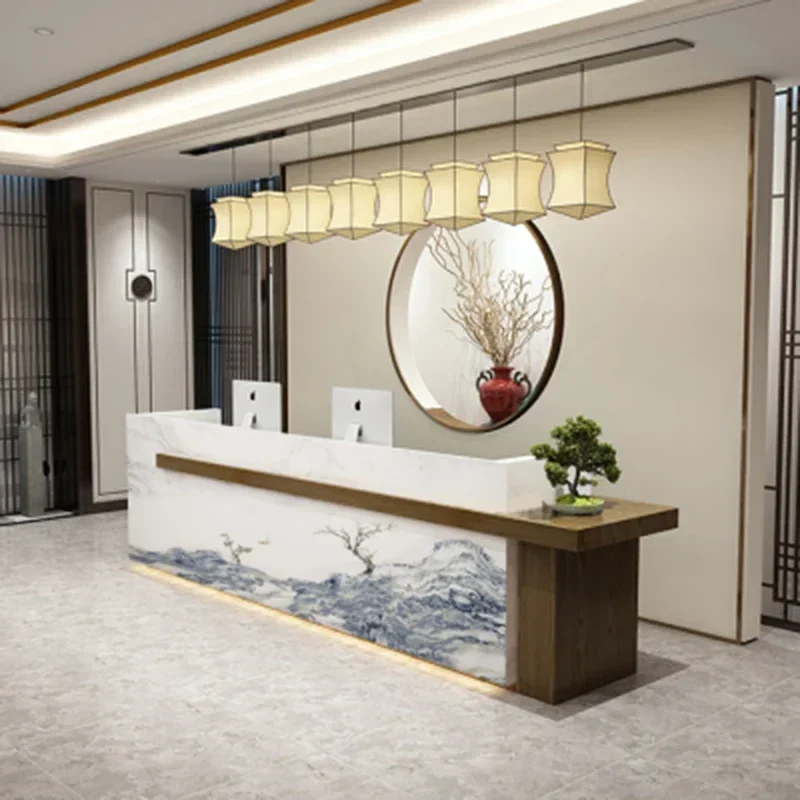 

Spa Cashier White Counter Podium Receptionist Mobile Modern Counter Beauty Salon Massage Mostrador Recepcion Office Furniture