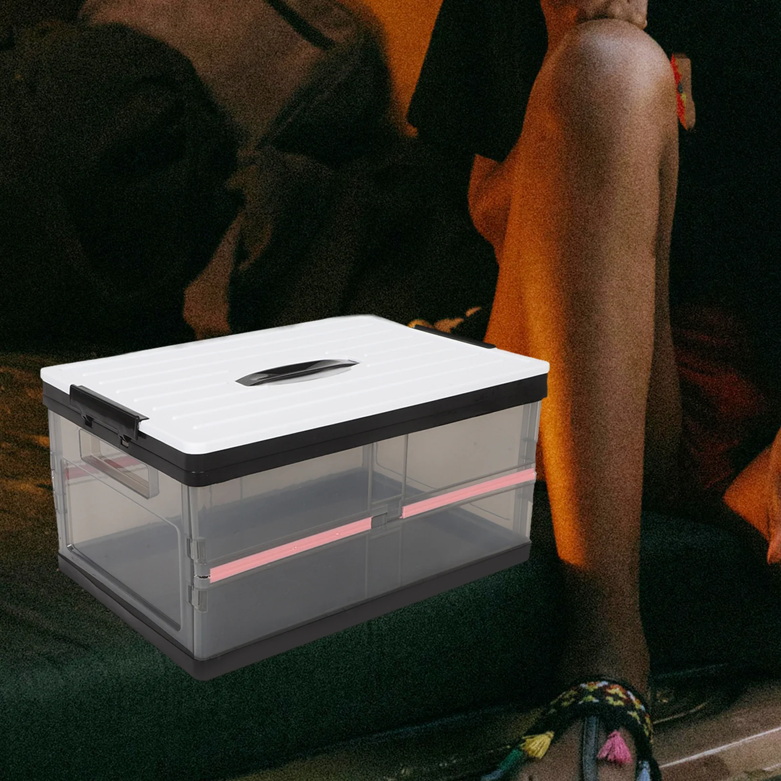 

Car Trunk Storage Box Foldable Large Capacity Transparent Organizer Multipurpose Camping Grocery Suv Vehicle Interior Organizer