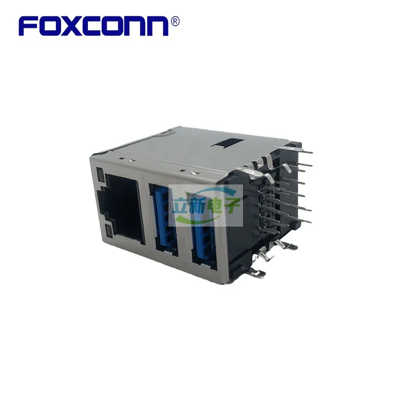 Новый коннектор Foxconn JFM38U1M-B313-4F RJ45 + с двойной панелью USB3.0