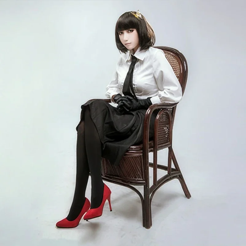 أنيمي الكلاب الضالة تأثيري زي للنساء ، اكيكو يوسانو زي موحد ، قميص ، تنورة ، ربطة عنق ، شعر مستعار ، قفازة ، جورب ، تركيبة