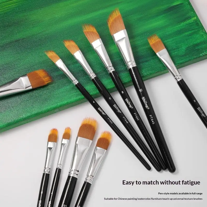 4Pcs Single Flat Paint Brushes ,Artist Paintbrushes for Acrylic Oil Watercolor Painting, Premium Nylon Painting Brushes Set