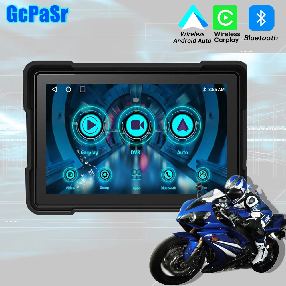 

5 Inch For Motorcycle smart screen Wireless Android Auto Carplay Dual Front And Rear Recording Recorder Waterproof Class lP67