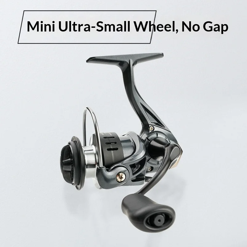 Diaodelai Spinning Fishing Reel Ultra Light Mini Gapless Metal Spool Single Handle Inclined Mouth Straight Rod Lure Fishing