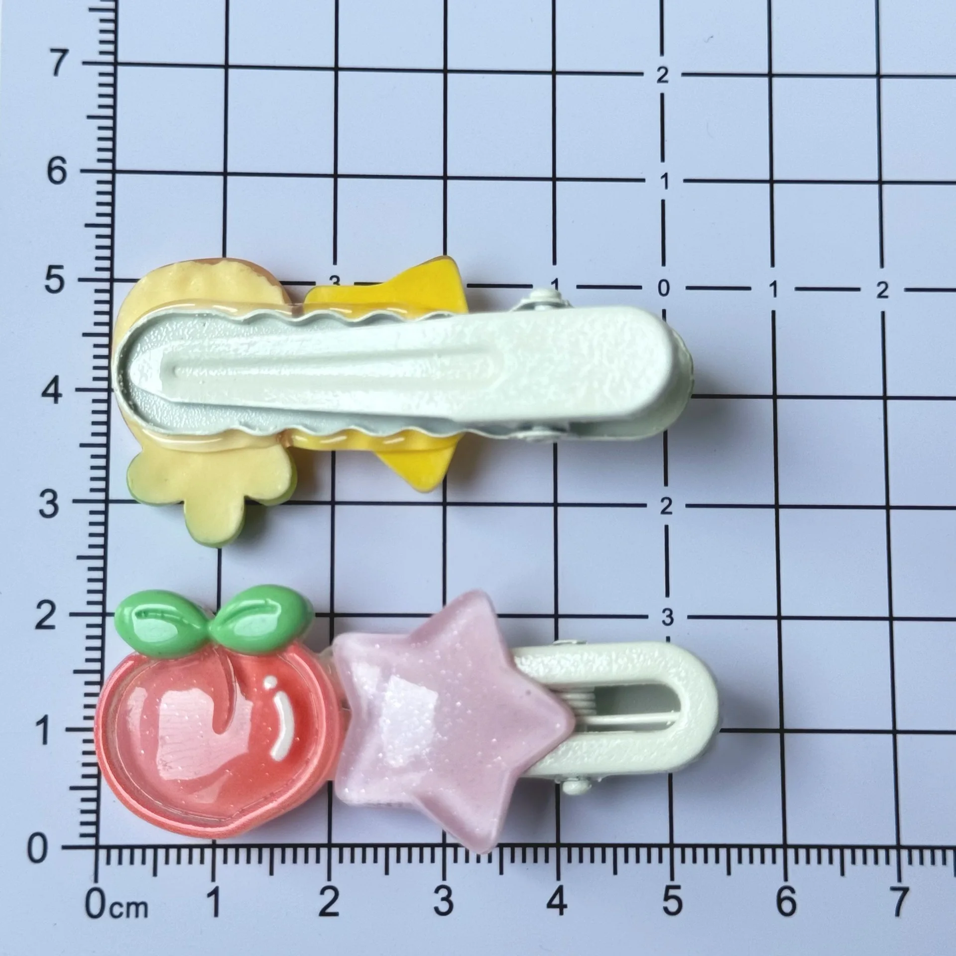 Аксессуары для волос с розовыми фруктами, 2 шт., зажимы с пятиконечной звездой, прозрачные блестящие заколки для волос, милые украшения для волос для школьниц