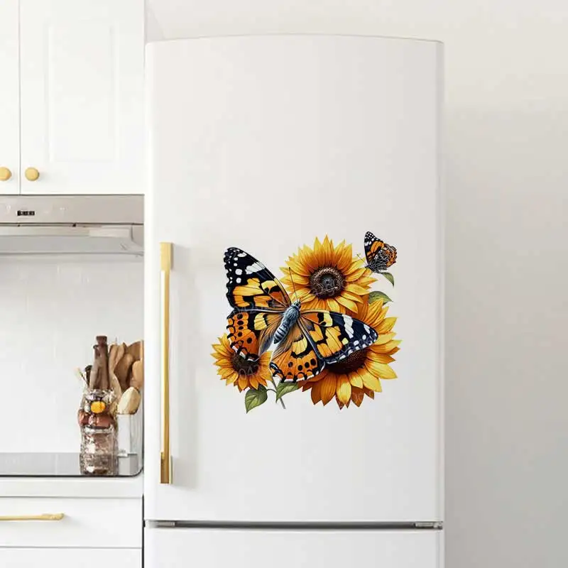 Sunflower Butterfly Removable Wall Stickers PVC Decals Art Living Room Wall Decoration AA52 view 3
