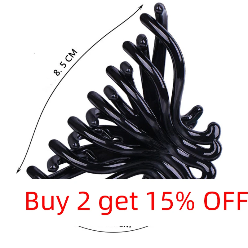 2 Pcs Plastic Hair Claw for Lady Pc Ponytail Holders Strong Bite Force Octopus Crab for Hair Jaw Clip Women Shower Clip 8.5cm