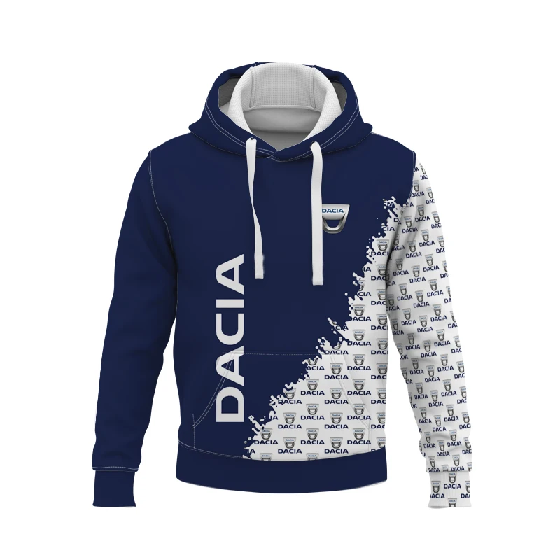 2023 New Free Shipping Autumn/Winter Motorcycle Racing Hoodie DACIA Logo 3D Digital Printing Casual Large Men\'s Jacket