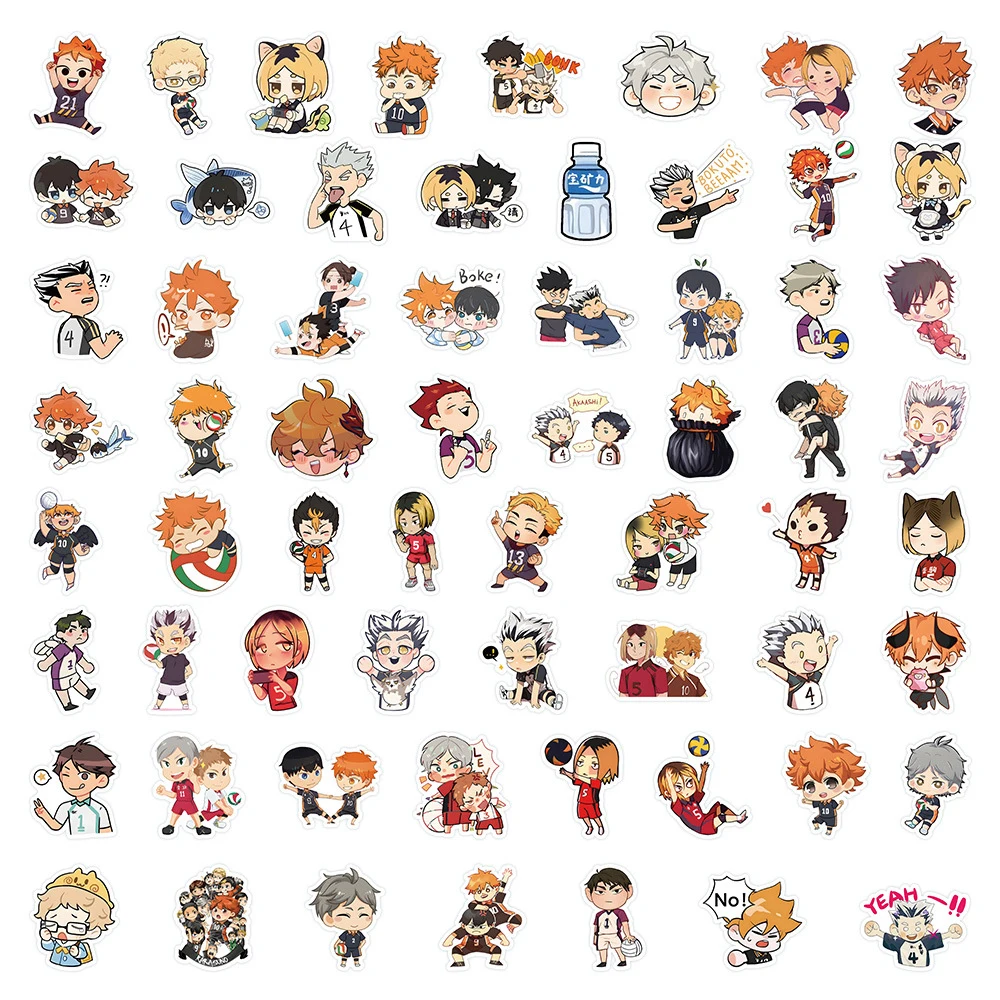 10/30/63pcs Kawaii Haikyuu!! Anime Stickers Cute Hinata Shoyo Cartoon Sticker Phone Suitcase Notebook Q-version Graffiti Decals