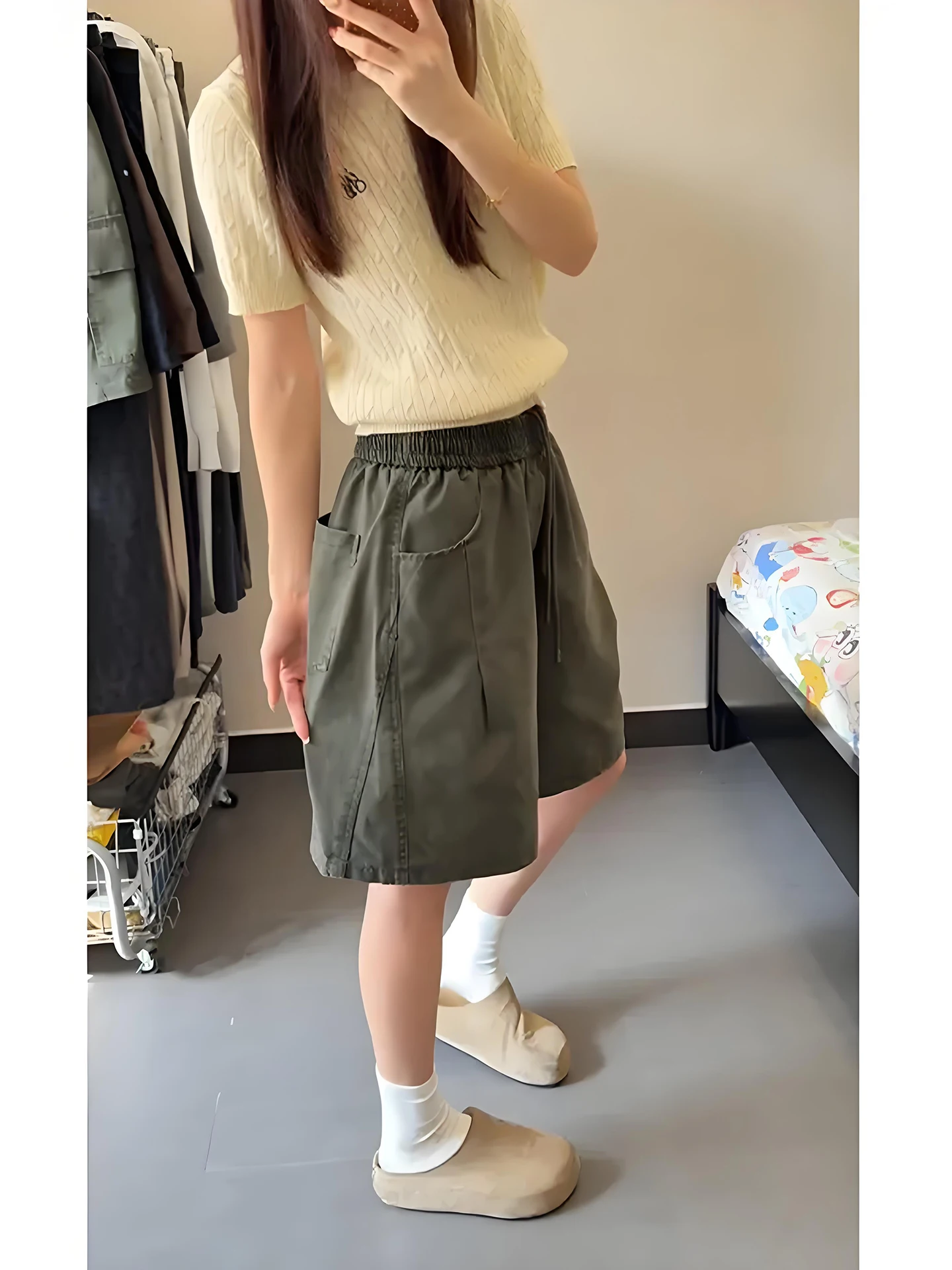 

Military een Pure Cotton Waed Jeans orts Men's Summer Trendy Brand Logging Workwear Loose Fit Five-Quarter Pants