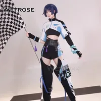 【Wetrose】In Stock Wanderer Racer Doujin Cosplay Costume Game Genshin Impact SR Casual Wear Costume Scaramouche Halloween