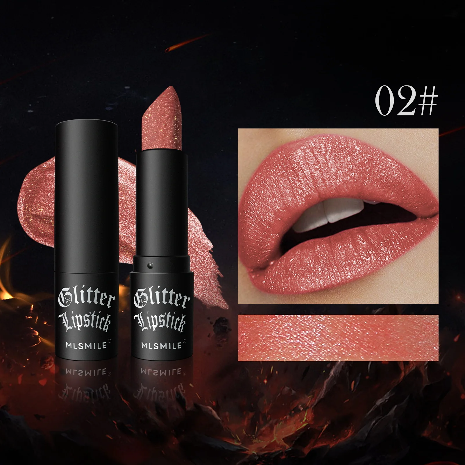 Glitter Lipstick Waterproof Long Lasting Moisturizing Matte Non-stick Cup Pearlescent Diamond Lip Tint Red Sexy Lips Makeup