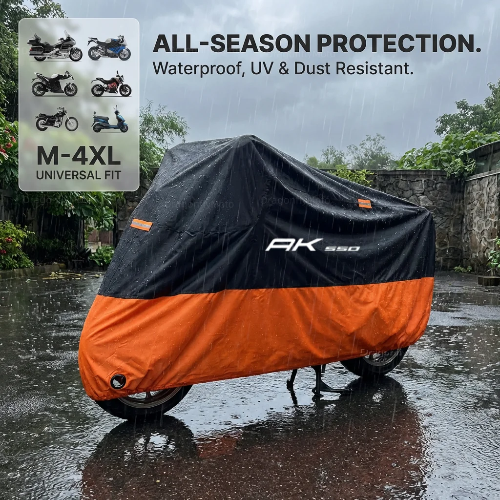 

Чехол для мотоцикла Kymco AK550 AK 500 550AK, утолщенный, 210D, водонепроницаемый, для улицы, с защитой от УФ-излучения, пыли, дождя и солнца, на все сезоны