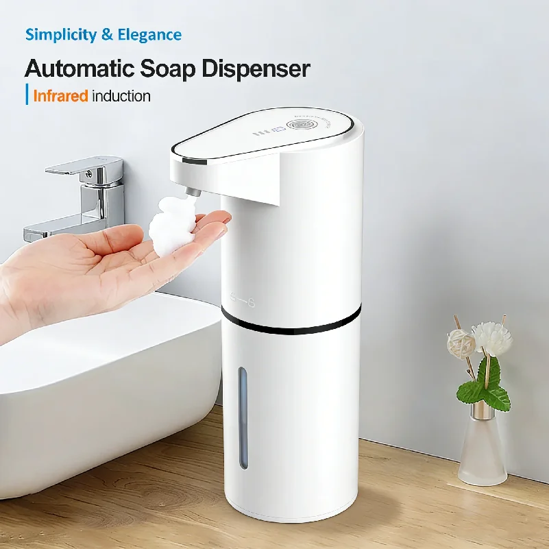 

New Bathroom Automatic Sensing Soap Dispenser Type C Multiple Levels Contactless Electric Frother Charging Wall Mounted Vertical