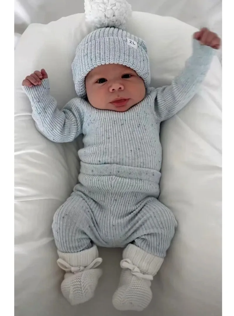 

Baby Clothes Sweater Set Knitted Baby Round Neck Hoodie Baby Split Children Two Piece Set 2025 Autumn Winter New